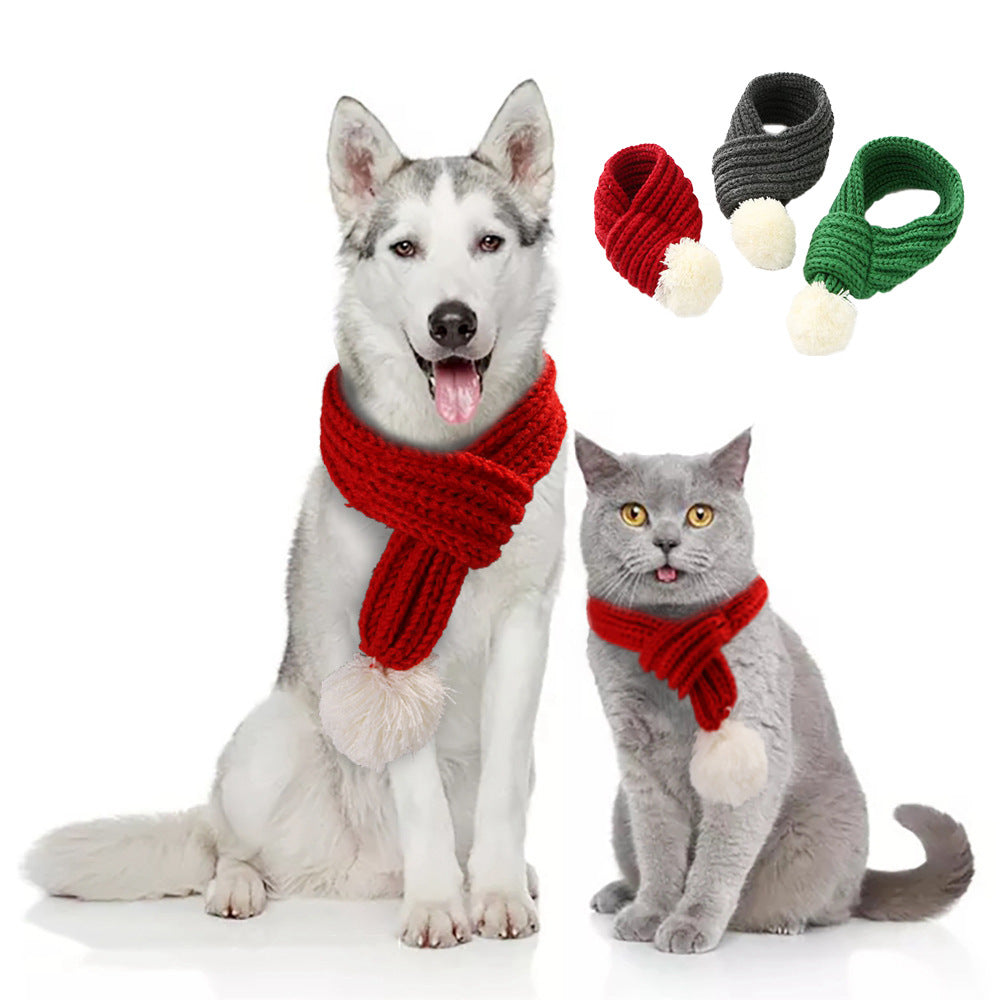 Pet Knit Scarf – Cozy Acrylic Wool Neck Warmer for Cats & Dogs | Holiday & Everyday Style