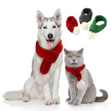 Pet Knit Scarf – Cozy Acrylic Wool Neck Warmer for Cats & Dogs | Holiday & Everyday Style