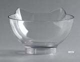 Tilted Cat Ear Pet Bowl — Angled Transparent Single Food Bowl for Cats & Dogs