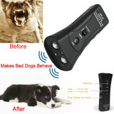 3-in-1 Ultrasonic Dog Bark Deterrent | Anti-Barking Trainer & LED Flashlight