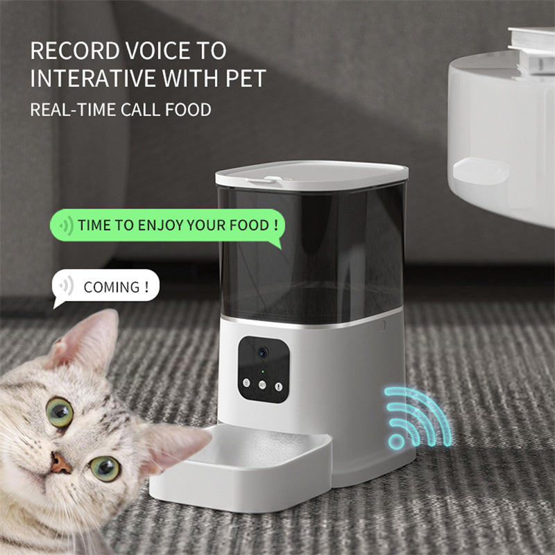 Smart WiFi Automatic Pet Feeder — App Control, Voice Recorder & Large Capacity Dispenser