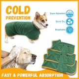 Super Absorbent Microfiber Pet Bathrobe | Quick-Dry Dog Drying Coat with Adjustable Straps