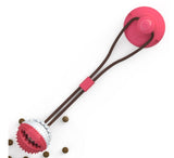 Suction Cup Tug & Chew Ball – Silicone Dental Toy for Dogs with Treat-Dispensing Option