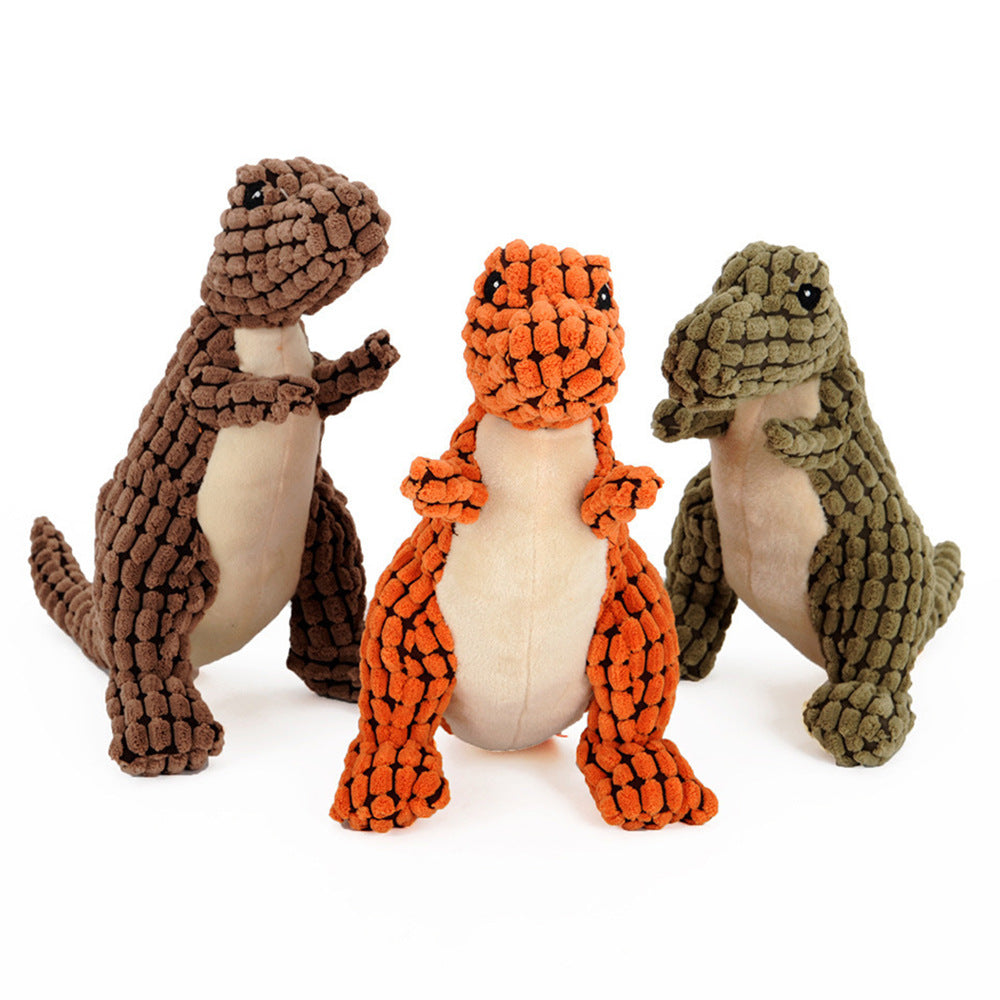 Dinosaur Plush Squeaky Dog Toy – PP Cotton Stuffed Chew Toy for Large & Giant Dogs