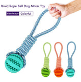 Treat-Dispensing Rope Chew Toy – Bite-Resistant TPR & Cotton Rope Dental Toy for Dogs