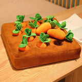 Carrot Plush Snuffle Mat – Interactive Pull-Out Vegetable Field Toy for Dogs & Cats