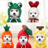 Fruit Print Dog Hoodie — Winter Warm Fleece Coat for Small Dogs