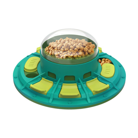 Dog Puzzle Feeder Toy – Slow Feeding IQ Enrichment Bowl with Press-Tab Treat Dispenser