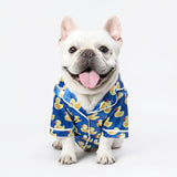 Cozy Duck Print Dog Pajamas | Soft Polyester Pet Onesie for Autumn & Winter