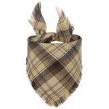 Pet Bandana With Tassels Edges Classic Plaid Triangle Scarf