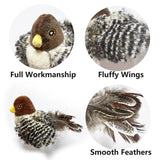 Electric Chirping Bird Cat Toy – Motion-Activated Plush Bird with Real Bird Sounds & Feathers