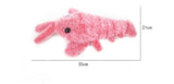 Electric Jumping Shrimp Cat Toy – USB Rechargeable Wiggling Lobster Plush with 3 Tail Swing Modes