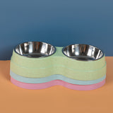 Double Stainless Steel Pet Bowl Set – Removable Food & Water Bowls with Non-Slip Base for Cats & Dogs