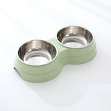 Double Stainless Steel Pet Bowl Set – Removable Food & Water Bowls with Non-Slip Base for Cats & Dogs