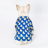 Cozy Duck Print Dog Pajamas | Soft Polyester Pet Onesie for Autumn & Winter