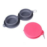 Foldable Double Pet Feeding Bowl | Portable Collapsible Food & Water Dish for Dogs & Cats