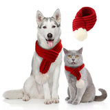 Pet Knit Scarf – Cozy Acrylic Wool Neck Warmer for Cats & Dogs | Holiday & Everyday Style