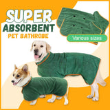 Super Absorbent Microfiber Pet Bathrobe | Quick-Dry Dog Drying Coat with Adjustable Straps