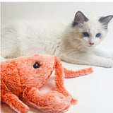 Electric Jumping Shrimp Cat Toy – USB Rechargeable Wiggling Lobster Plush with 3 Tail Swing Modes