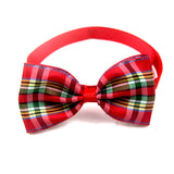 Plaid Bow Tie Collar for Dogs & Cats – 8 Colors, Single or 2-Pack