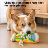 Sneaker & Slipper Squeaky Dog Chew Toy – Rope Lace Molar Toy to Save Your Real Shoes