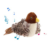 Electric Chirping Bird Cat Toy – Motion-Activated Plush Bird with Real Bird Sounds & Feathers