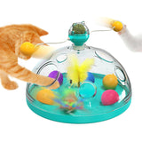 Cat Treasure Box – Multifunctional Interactive Toy with Catnip Ball, Teaser Wands, Feather & Treat Holes
