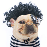 Pet Afro Wig with Bangs & Pigtails – Funny Dog & Cat Costume Hair