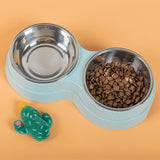 Double Stainless Steel Pet Bowl Set – Removable Food & Water Bowls with Non-Slip Base for Cats & Dogs