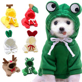 Fruit Print Dog Hoodie — Winter Warm Fleece Coat for Small Dogs