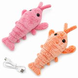 Electric Jumping Shrimp Cat Toy – USB Rechargeable Wiggling Lobster Plush with 3 Tail Swing Modes