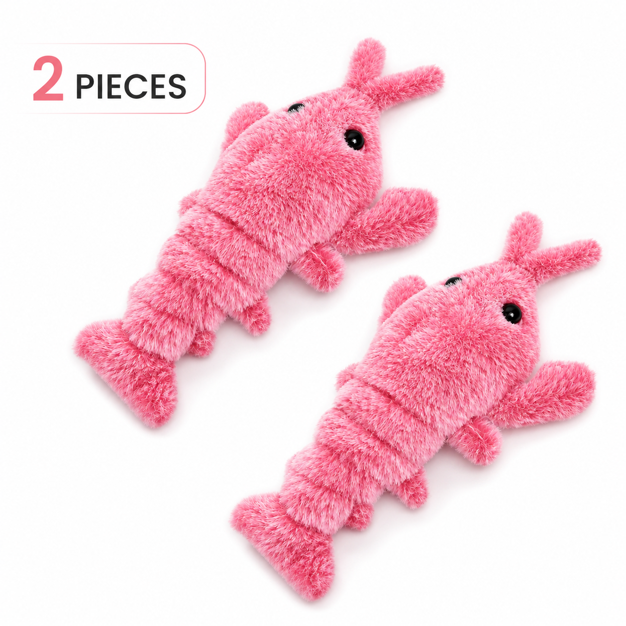 Electric Jumping Shrimp Cat Toy – USB Rechargeable Wiggling Lobster Plush with 3 Tail Swing Modes