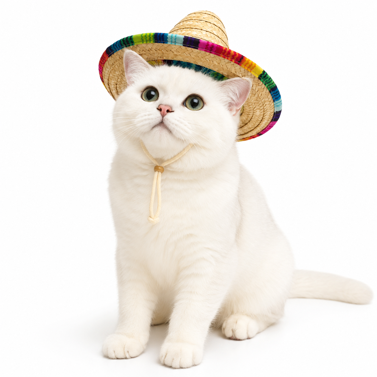 Mini Mexican Straw Sun Hat for Cats & Dogs – Woven Pet Costume Accessory