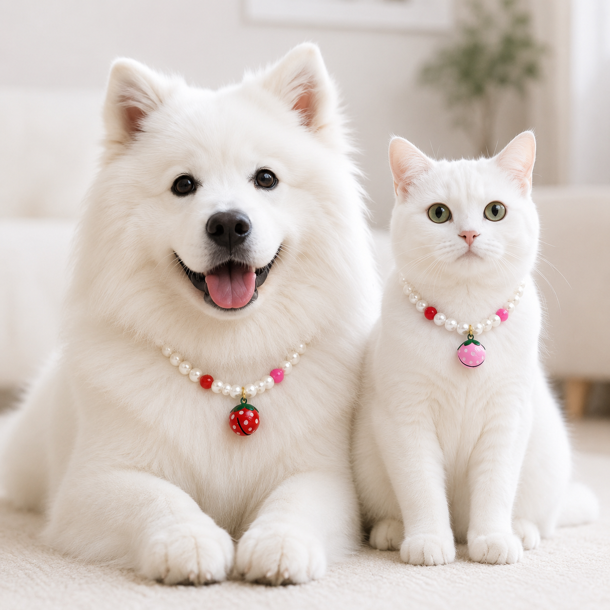 Charm Pet Necklace with Bell Ornament – Cat & Dog Collar Jewelry | 12 Styles, 3 Sizes