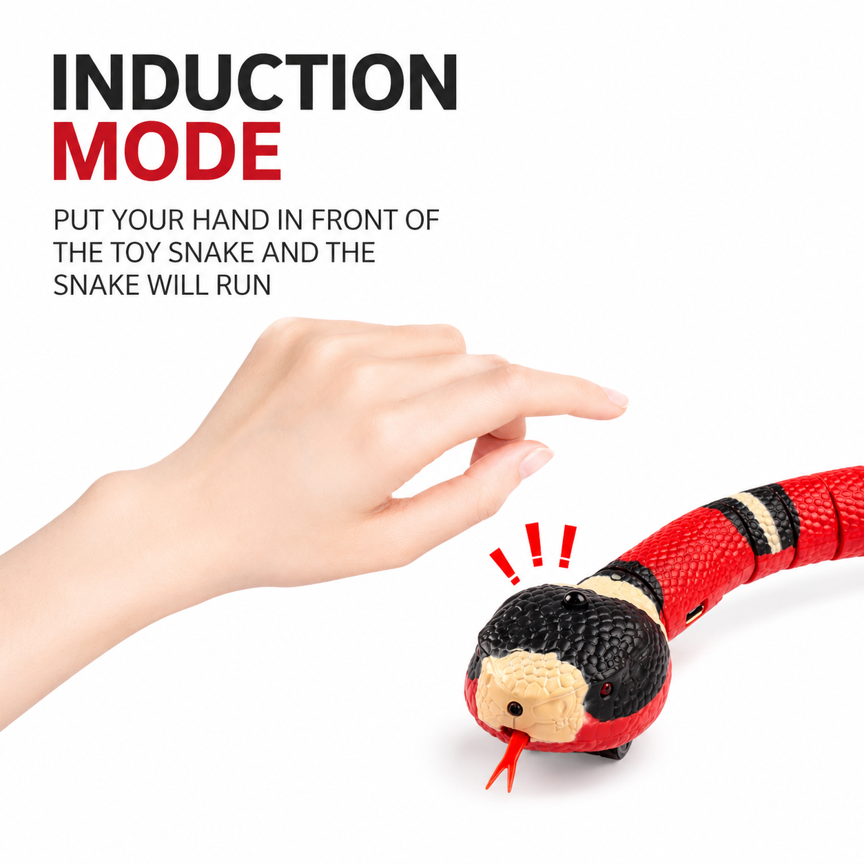 Interactive Electric Snake Cat Toy – Realistic S-Crawling Induction Toy with Flashing Eyes