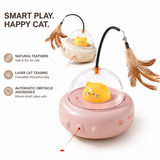 Electric UFO Cat Teaser Wand – USB Rechargeable with Bell & Replaceable Feather
