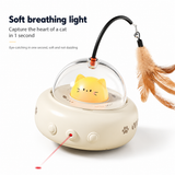 Electric UFO Cat Teaser Wand – USB Rechargeable with Bell & Replaceable Feather