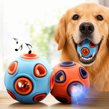 Luminous Squeaky Dog Toy Ball – Glowing Light-Up Rubber Ball with Sound