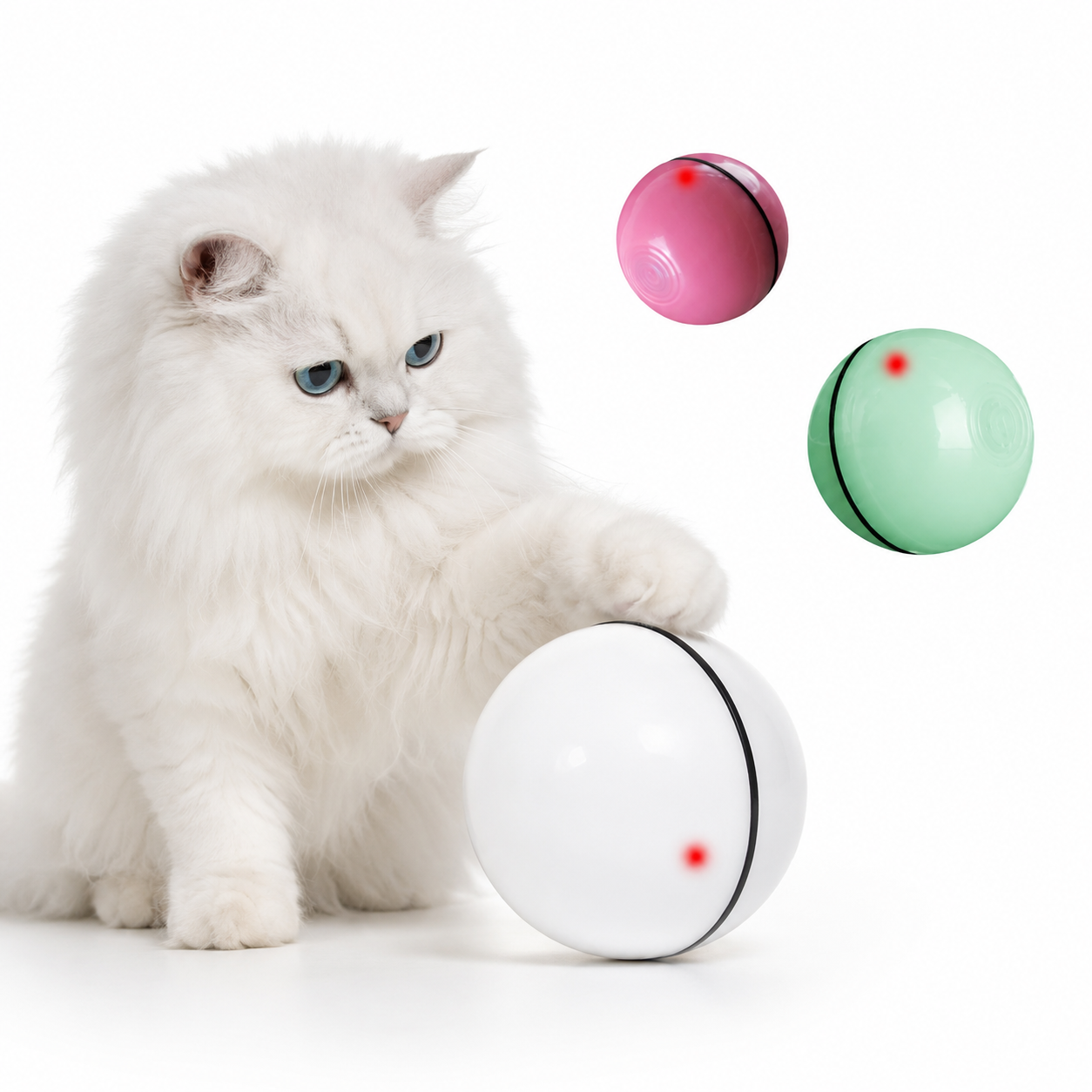LED Laser Rolling Pet Toy Ball – Electronic Interactive Light-Up Ball for Cats & Dogs