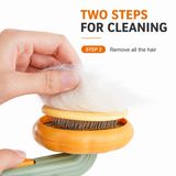 Self-Cleaning Pumpkin Slicker Brush | Fine Bent Wire Pet Grooming Brush for Dogs & Cats