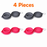 Foldable Double Pet Feeding Bowl | Portable Collapsible Food & Water Dish for Dogs & Cats