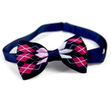 Plaid Bow Tie Collar for Dogs & Cats – 8 Colors, Single or 2-Pack