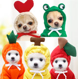 Fruit Print Dog Hoodie — Winter Warm Fleece Coat for Small Dogs