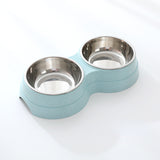 Double Stainless Steel Pet Bowl Set – Removable Food & Water Bowls with Non-Slip Base for Cats & Dogs