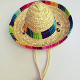 Mini Mexican Straw Sun Hat for Cats & Dogs – Woven Pet Costume Accessory