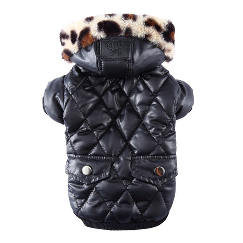 Dog Winter Coat with Fur Collar | Warm Fleece-Lined Hooded Jacket for Dogs XS–XXL