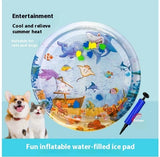Summer Cooling Pet Water Bed – Inflatable Ice Pad Cooling Mat for Dogs & Cats (65cm/100cm)