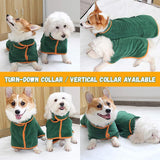 Super Absorbent Microfiber Pet Bathrobe | Quick-Dry Dog Drying Coat with Adjustable Straps