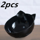 Tilted Cat Ear Pet Bowl — Angled Transparent Single Food Bowl for Cats & Dogs