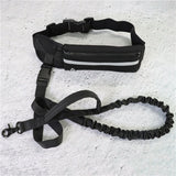 Hands-Free Dog Leash Running Belt – Bungee Leash Waist Belt with Phone Pocket, Treat Pouch & Water Bottle Holder